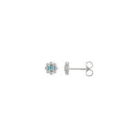 Blue Zircon Petite Flower Stud Earrings