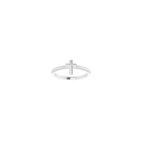 Bold Cross Stackable Ring (White 14K) front - Popular Jewelry - New York