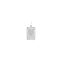 Colgante con placa de identificación de cruz celta (plata) frontal - Popular Jewelry - Nueva York