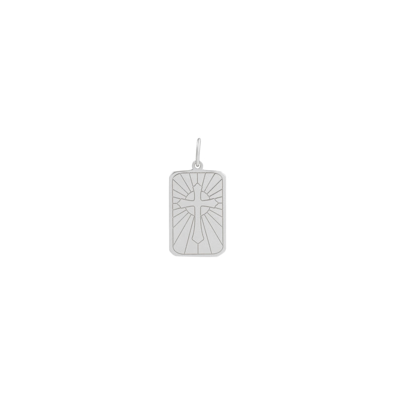Celtic Cross Dog Tag Pendant (Silver) front - Popular Jewelry - New York