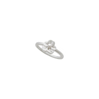 Cherry Blossom Flower Pearl akcentēts gredzens (balts 14K) diagonāle - Popular Jewelry - Ņujorka
