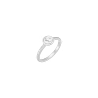 Anillo de sello con luna creciente y estrella (blanco 14K) principal - Popular Jewelry - Nueva York