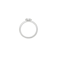 Configuració de l'anell de segell de lluna creixent i estrella (blanc 14K) - Popular Jewelry - Nova York