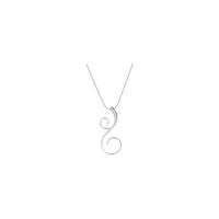 Dainty Scroll Necklace (White 14K) front - Popular Jewelry - New York