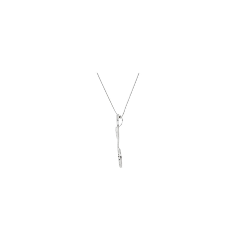 Dainty Scroll Necklace (White 14K) side - Popular Jewelry - New York