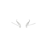 Dainty Wing Ear Climbers (White 14K) front - Popular Jewelry - New York