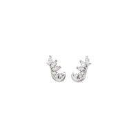 Дијамантски акцентирани качувачи за уши (бела 14K) напред - Popular Jewelry - Њујорк