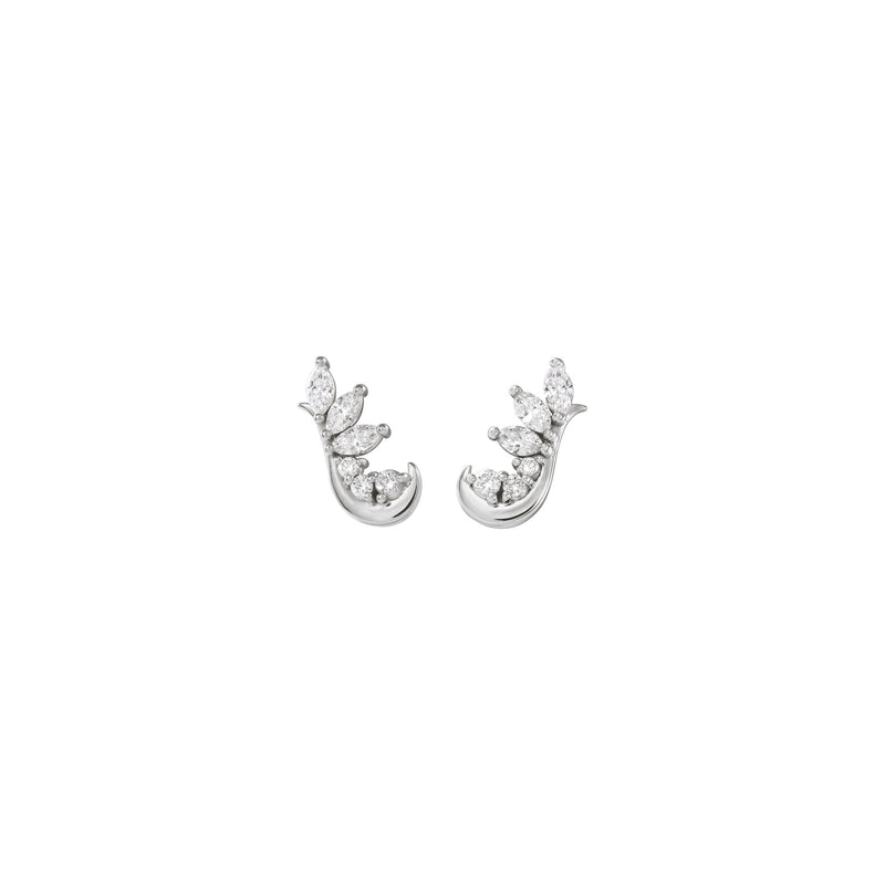 Diamond Accented Ear Climbers (White 14K) front - Popular Jewelry - New York