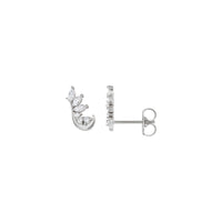 Dụng cụ đeo tai có dấu kim cương (Trắng 14K) chính - Popular Jewelry - Newyork