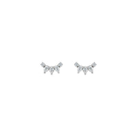 Diamond Closed Eyes Earrings (White 14K) front - Popular Jewelry - New York