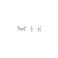 Diamond Closed Eyes Auskari (balti 14K) galvenie - Popular Jewelry - Ņujorka