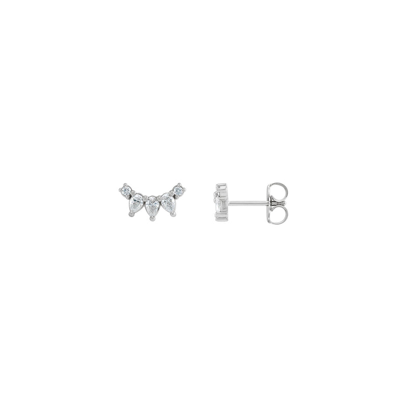 Diamond Closed Eyes Earrings (White 14K) main - Popular Jewelry - New York