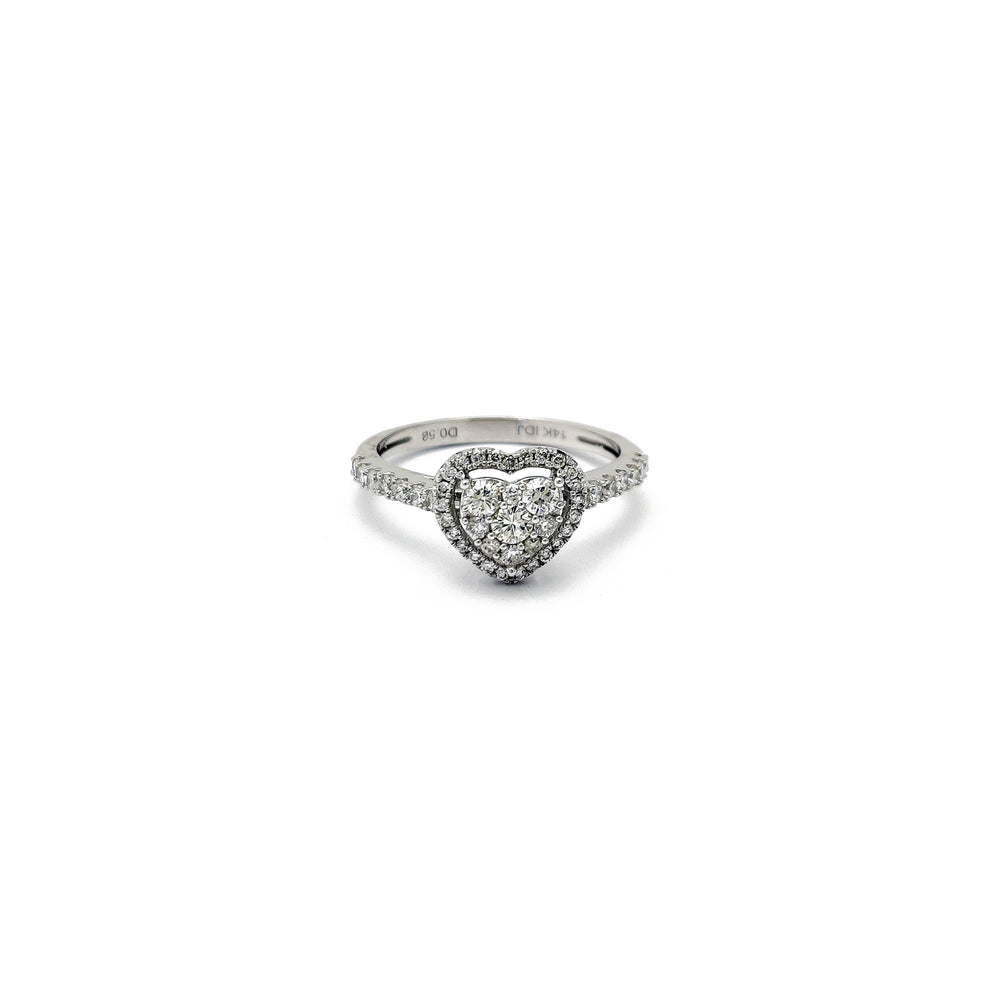 Diamond Double Heart Shaped Ring (14K)