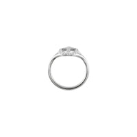 Diamond French-Set Halo Cross Ring (White 14K) setting - Popular Jewelry - New York