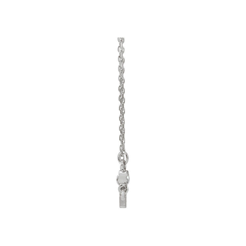Diamond Sideways Slim Cross Necklace (Silver) side - Popular Jewelry - New York