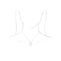 Ogrlica s izduženom šesterokutnom konturom (bijela 14K) pregled - Popular Jewelry - New York