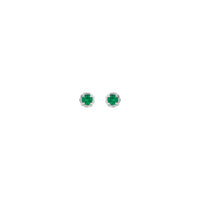 Orecchini a bottone con corda artiglio di smeraldo (bianco 14K) sul davanti - Popular Jewelry - New York