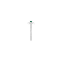 祖母绿和钻石法式镶嵌光环戒指（白色 14K）侧面 - Popular Jewelry  - 纽约