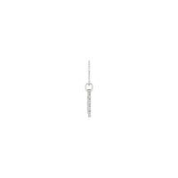 İşlemeli Kaydırma Desenli Madalya Kolye (Beyaz 14K) Yan - Popular Jewelry - New York