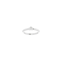 Fasētas zvaigznes gredzens (balts 14K) priekšpuse — Popular Jewelry - Ņujorka