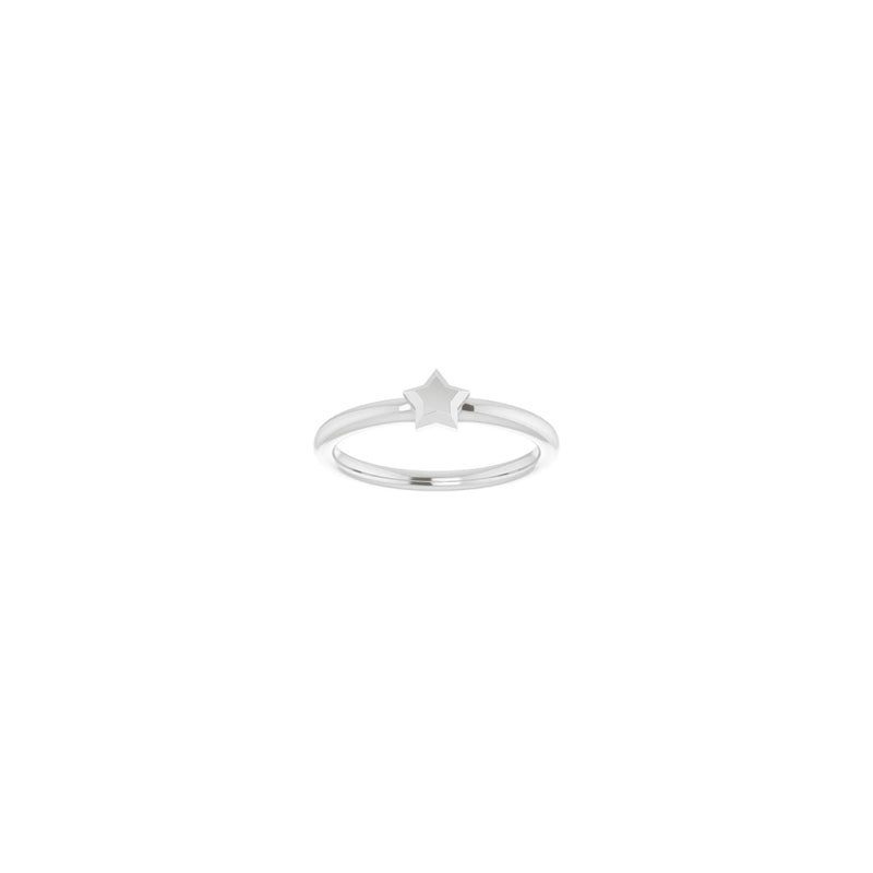 Faceted Star Ring (White 14K) front - Popular Jewelry - New York