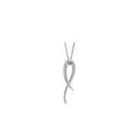 Ogrlica slobodnog oblika (bijela 14K) sprijeda - Popular Jewelry - Njujork