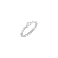Cincin Mutiara Aksen Jantung (Putih 14K) utama - Popular Jewelry - New York