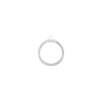 Postavka bisernog prstena s akcentom srca (bijeli 14K) - Popular Jewelry - Njujork