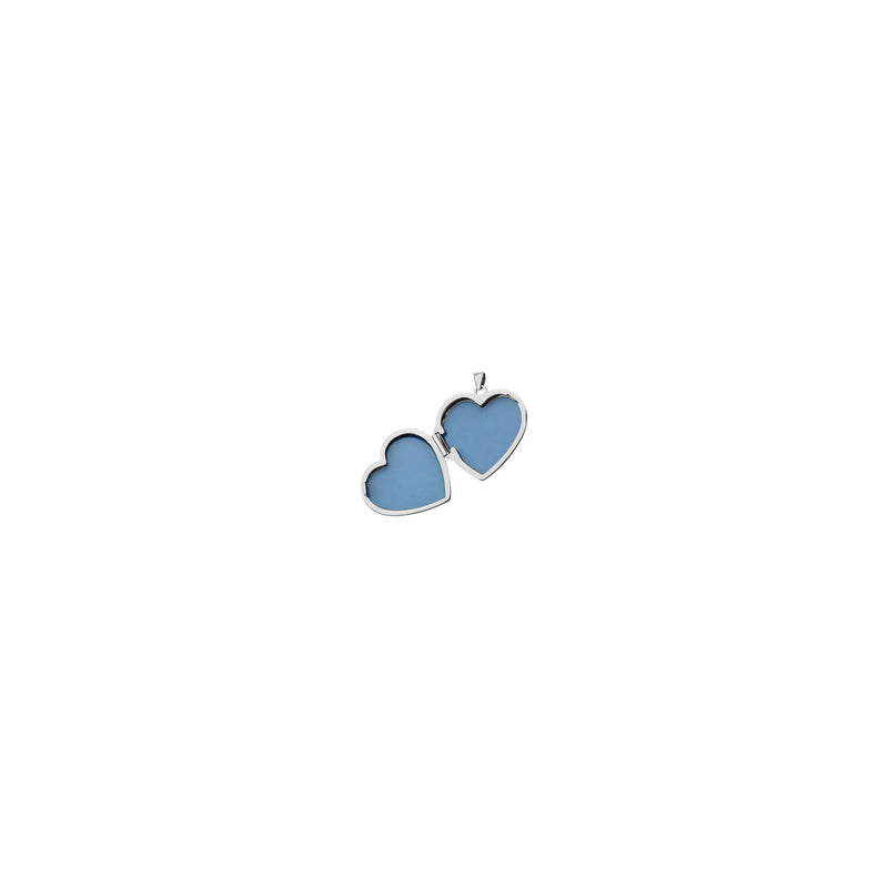 Heart Locket Pendant (White 14K) open - Popular Jewelry - New York