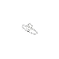 Initial S Ring (Silver) diagonal - Popular Jewelry - New York