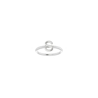 Initial S Ring (Silver) front - Popular Jewelry - New York