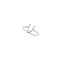 Initial U Ring (Silver) diagonal - Popular Jewelry - New York