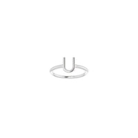 Initial U Ring (Silver) front - Popular Jewelry - New York