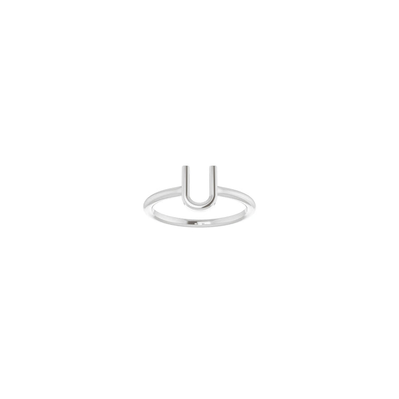 Initial U Ring (Silver) front - Popular Jewelry - New York