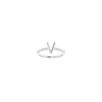 Initial V Ring (Silver) front - Popular Jewelry - New York