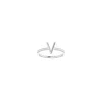 Initial V Ring (Silver) front - Popular Jewelry - New York