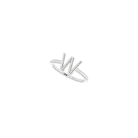 Initial W Ring (Silver) diagonal - Popular Jewelry - New York