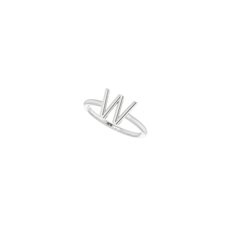 Initial W Ring (Silver) diagonal - Popular Jewelry - New York