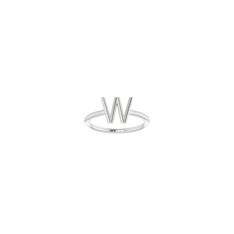 Initial W Ring (Silver) front - Popular Jewelry - New York