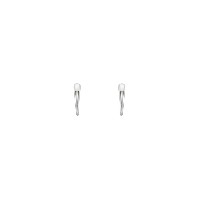 J-Hoop Earrings (White 14K) front - Popular Jewelry - New York