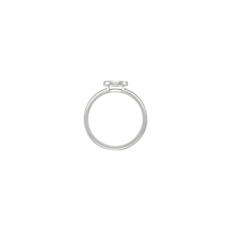 Jesus Face Bordered Signet Ring (White 14K) setting - Popular Jewelry - New York