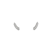 Mặt trước của Khuyên tai kim cương lá nguyệt quế (Trắng 14K) - Popular Jewelry - Newyork