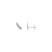 Laurel Leaf Diamond Ear Climbers (White 14K) prensipal - Popular Jewelry - Nouyòk
