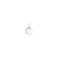 Penjoll de perles de fulla (blanc 14K) lateral - Popular Jewelry - Nova York
