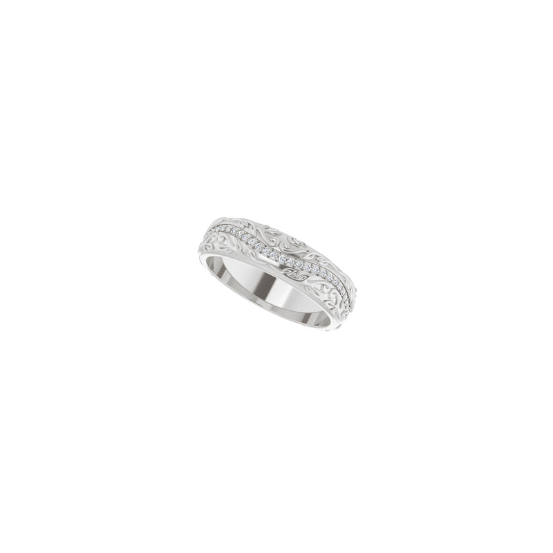 Leaves and Vines Diamond Eternity Ring (White 14K) diagonal - Popular Jewelry - New York
