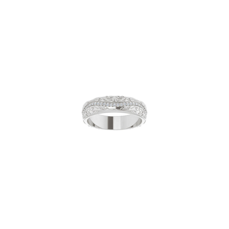 Leaves and Vines Diamond Eternity Ring (White 14K) front - Popular Jewelry - New York