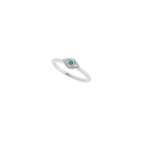 Natural Alexandrite Stackable Evil Eye Ring (White 14K) diagonal - Popular Jewelry - New York