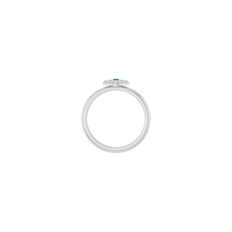 Natural Alexandrite Stackable Evil Eye Ring (White 14K) setting - Popular Jewelry - New York