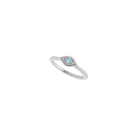 प्राकृतिक एक्वामरीन स्टैकेबल ईविल आई रिंग (सफ़ेद 14K) विकर्ण - Popular Jewelry - न्यूयॉर्क