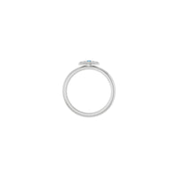 Setelan Cincin Mata Jahat Natural Aquamarine Stackable (Putih 14K) - Popular Jewelry - New York
